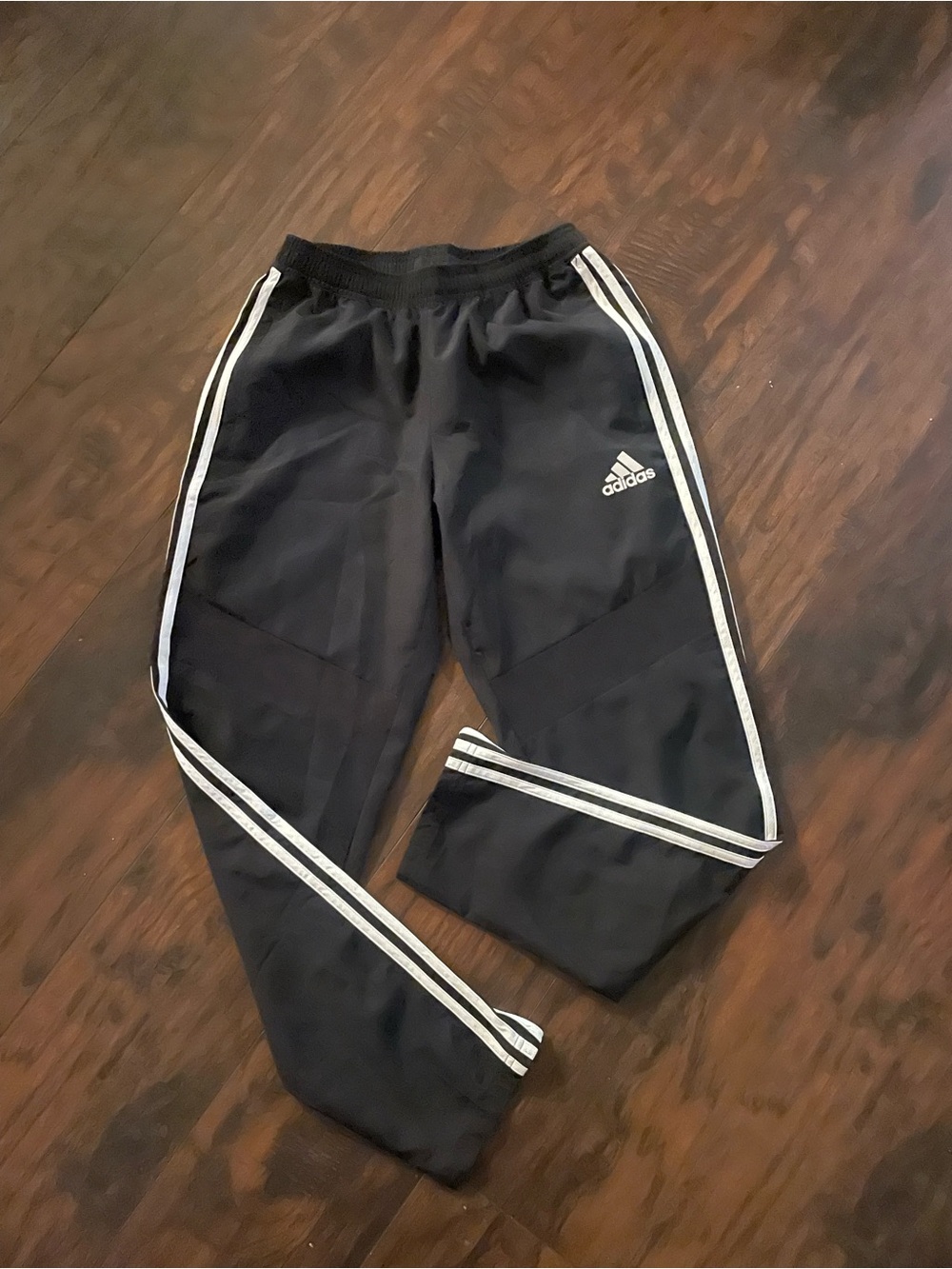 adidas Black Joggers with White Side Stripes